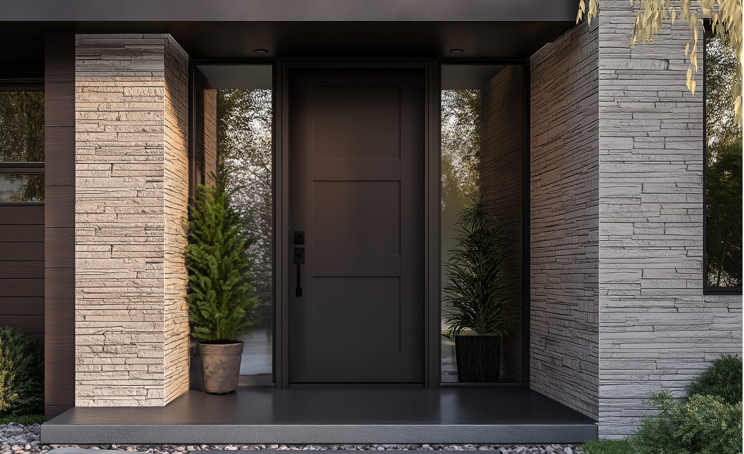 contemporary modern black front door