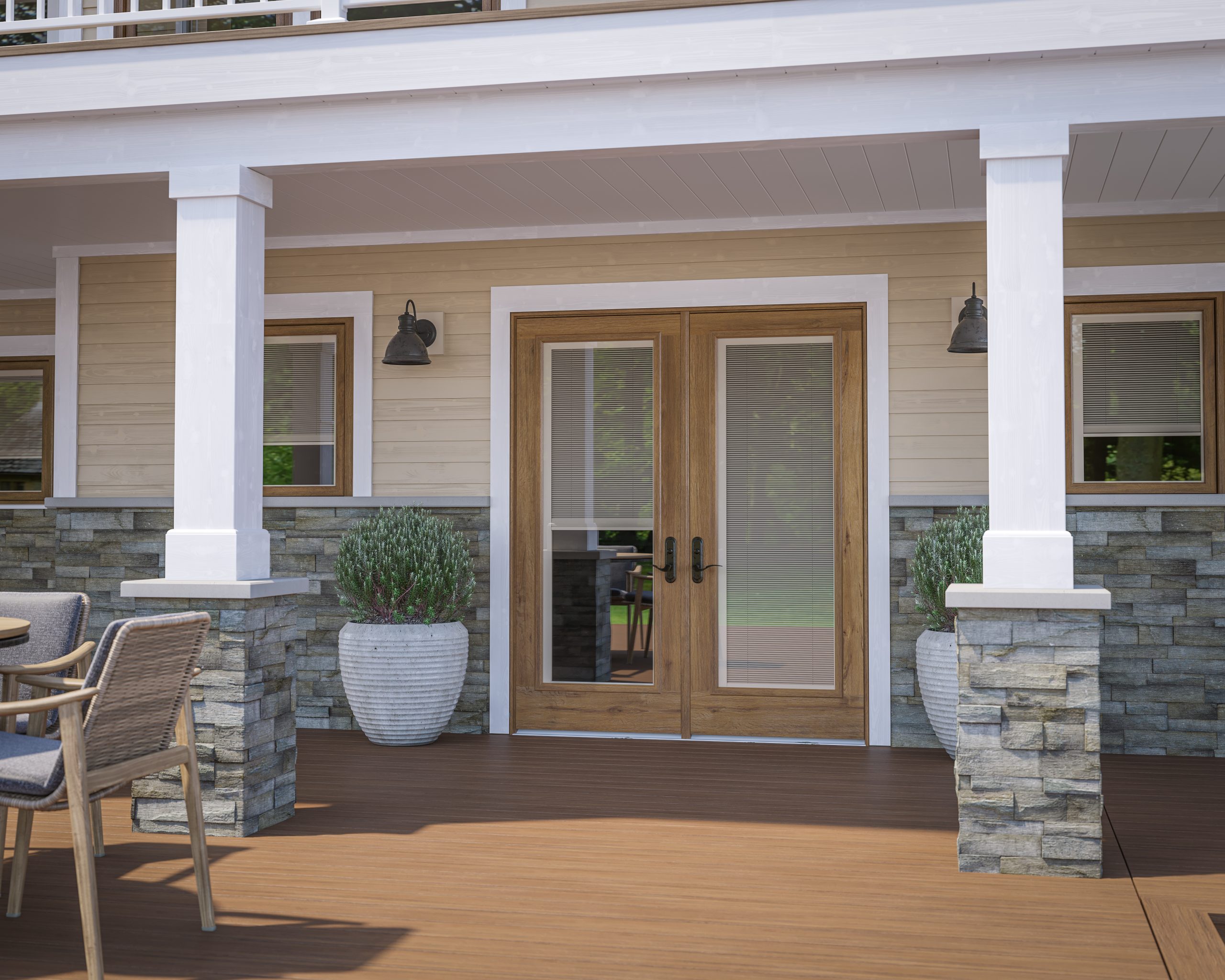 Full-Lite Double Doors with Privacy